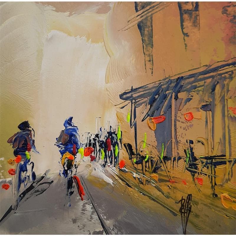 Peinture Terrasse par Raffin Christian | Tableau Figuratif Scènes de vie Huile Acrylique