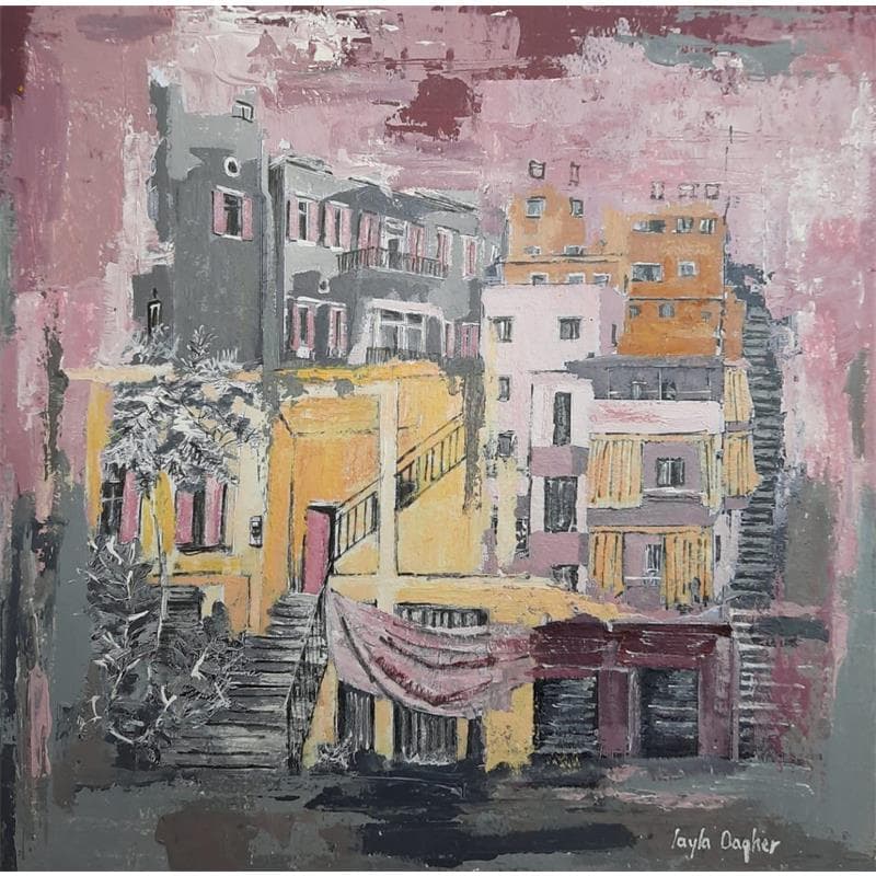 Peinture Fassouh II par Dagher Leyla | Tableau Figuratif Urbain