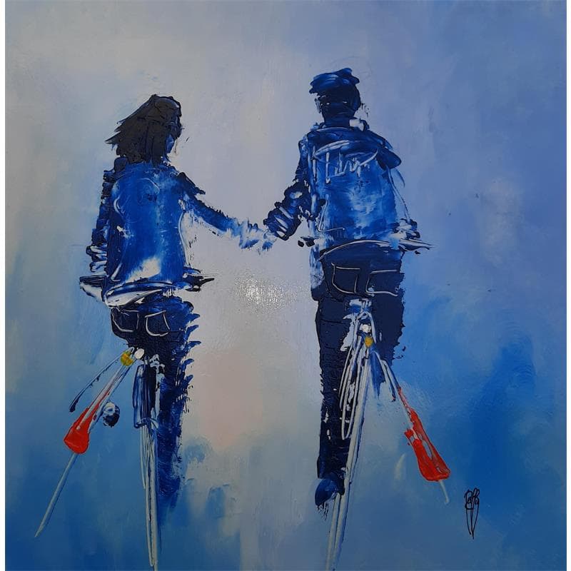 Painting Main dans la main by Raffin Christian | Painting Figurative Life style Oil Acrylic