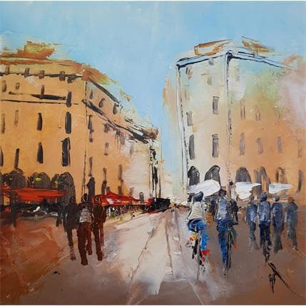 Painting Sur la place by Raffin Christian | Painting Figurative Acrylic, Oil Life style