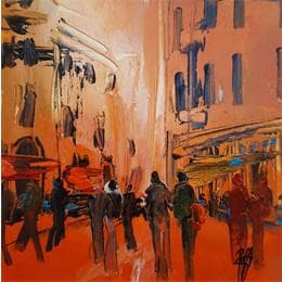 Painting Orangée by Raffin Christian | Painting Figurative Acrylic, Oil Life style