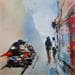 Painting La rue by Raffin Christian | Painting Figurative Life style Oil Acrylic