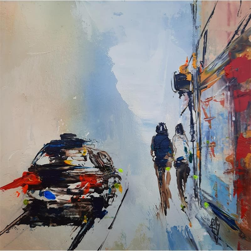 Painting La rue by Raffin Christian | Painting Figurative Life style Oil Acrylic
