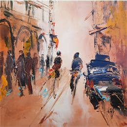 Painting Vielle ville by Raffin Christian | Painting Figurative Acrylic, Oil Life style