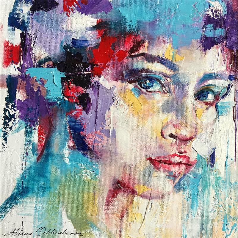 Gemälde Adria von Abbondanzia Monica | Gemälde Figurativ Porträt Acryl