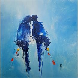 Painting Tendresse by Raffin Christian | Painting Figurative Acrylic, Oil Life style