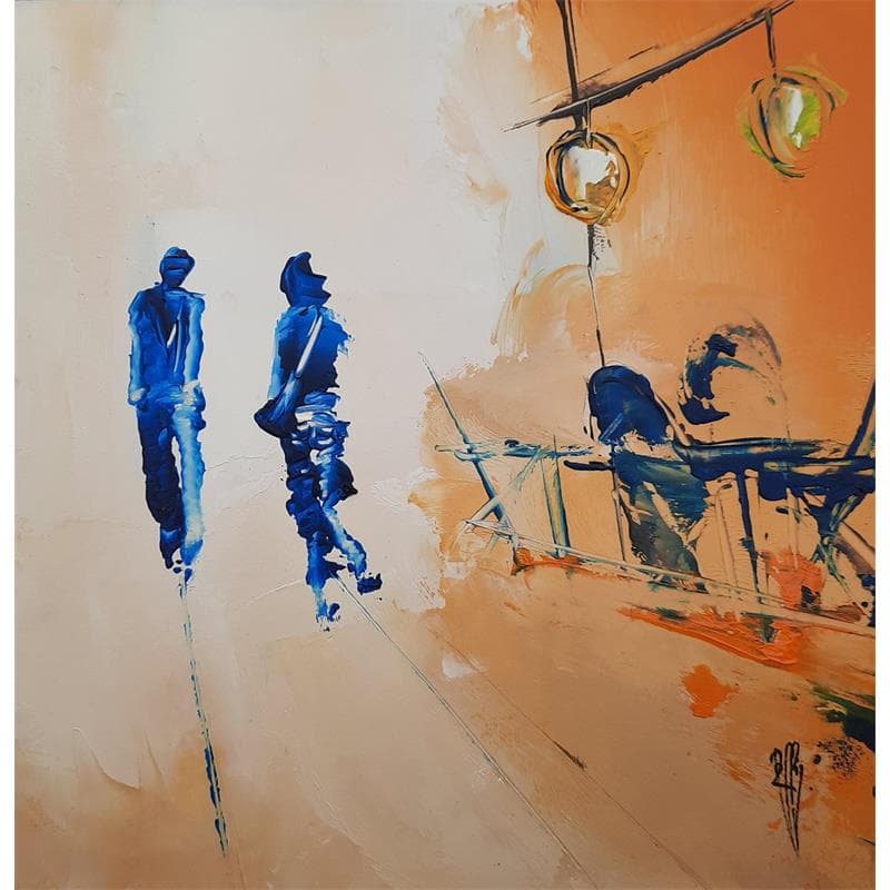 Peinture Vers toi par Raffin Christian | Tableau Figuratif Scènes de vie Huile Acrylique