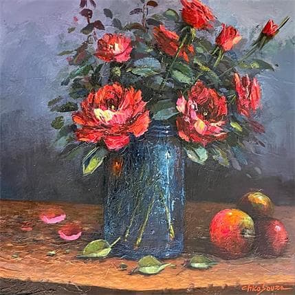 Painting composição by Chico Souza | Painting Figurative Oil Still-life