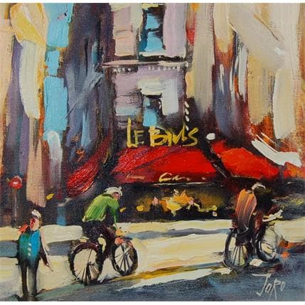 Painting Busy day in Paris by Joro | Painting Figurative Oil Urban
