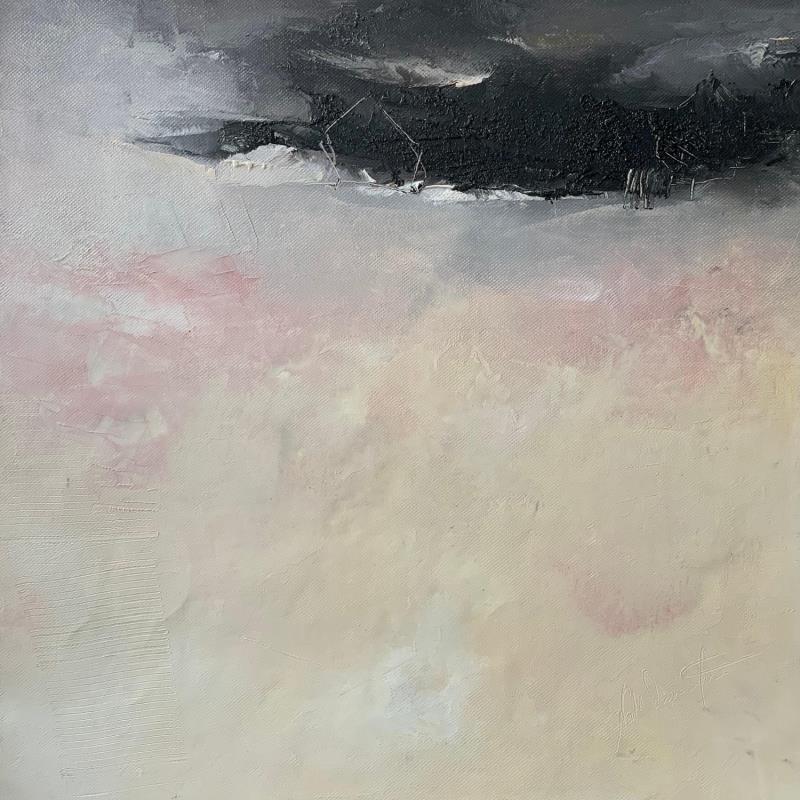 Painting la petite cabanne du bonheur by Dumontier Nathalie | Painting Abstract Minimalist Oil