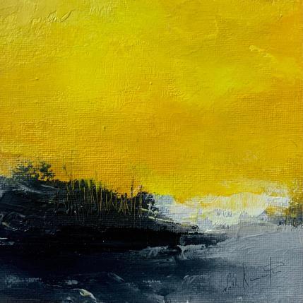 Peinture ciel doré par Dumontier Nathalie | Tableau Abstrait Huile Minimaliste