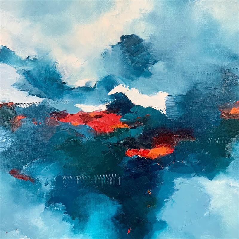 Painting Le temps se compte by Dumontier Nathalie | Painting Abstract Minimalist Oil