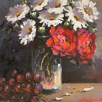 Painting vva roxa by Chico Souza | Painting Figurative Oil Still-life