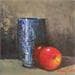 Painting prata e maçã by Chico Souza | Painting Figurative Still-life Oil