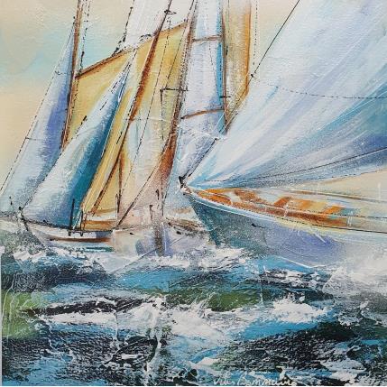 Painting Dans la baie by Ortis-Bommarito Nicole | Painting Figurative Acrylic Marine