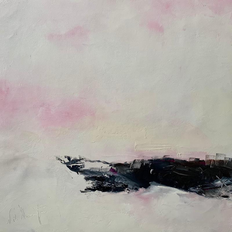 Painting un brin de romantisme by Dumontier Nathalie | Painting Abstract Minimalist Oil