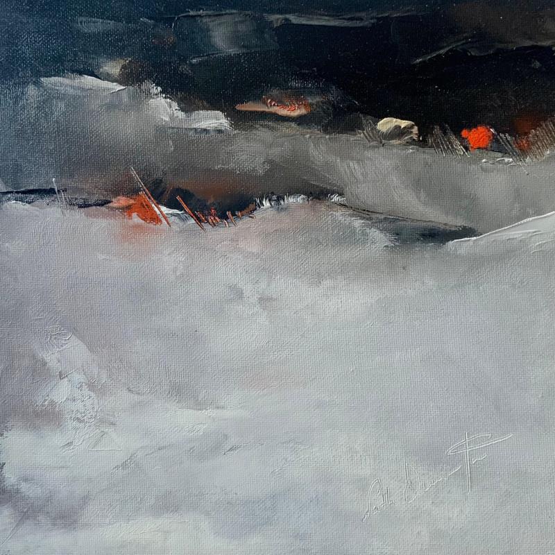 Painting fuir loin loin by Dumontier Nathalie | Painting Abstract Minimalist Oil