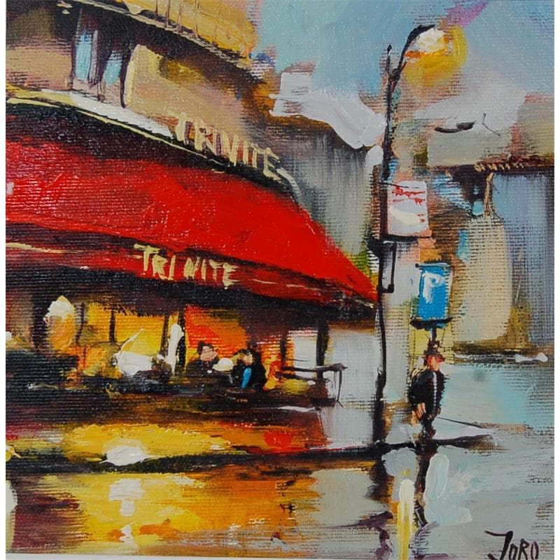Painting Brasserie in Paris by Joro | Painting Figurative Urban Oil