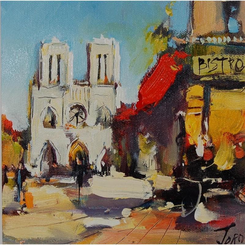 Pintura 6 - Notre Dame por Joro | Pintura Figurativo Urbano Aceite