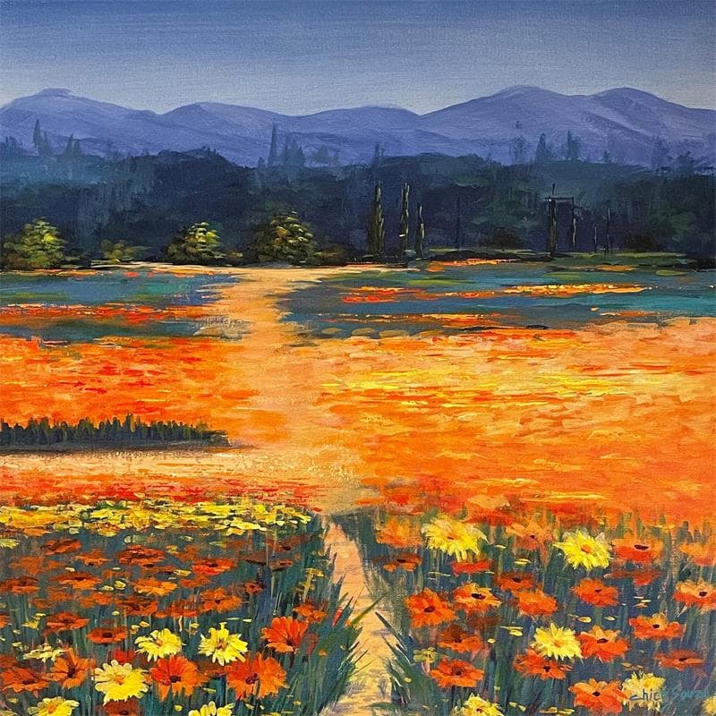 Gemälde campo belo von Chico Souza | Gemälde Figurativ Stillleben Öl