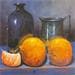 Painting um beijo e um gomo by Chico Souza | Painting Figurative Still-life Oil