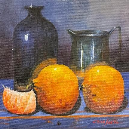 Painting um beijo e um gomo by Chico Souza | Painting Figurative Oil Still-life