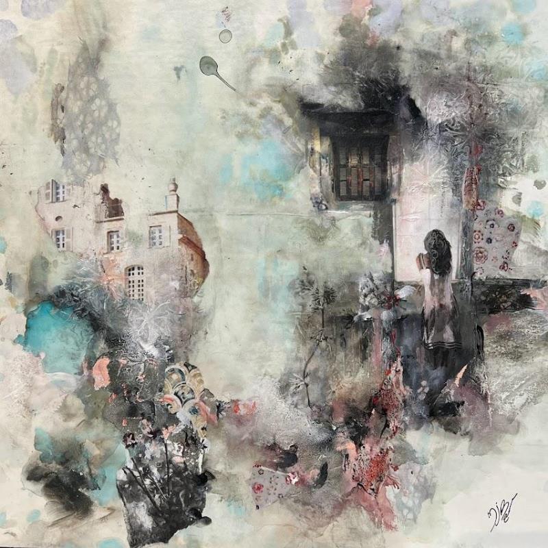 Painting SOLITAIRE by Bergeron Marie-Josée | Painting Figurative Life style Oil Acrylic