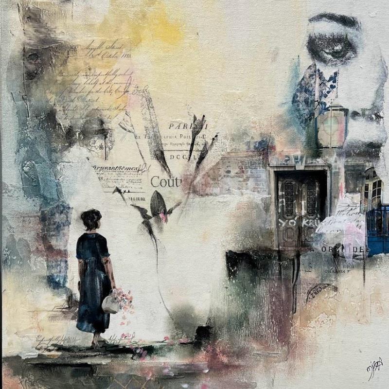 Painting THE OTHER ANGEL by Bergeron Marie-Josée | Painting Figurative Life style Oil Acrylic