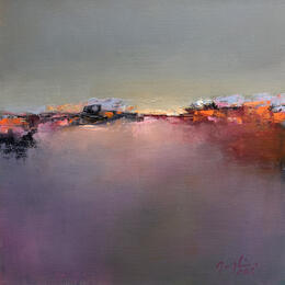 Peinture COLOR MEMORY B173 par Mercier Maryline | Tableau Abstrait Huile Minimaliste