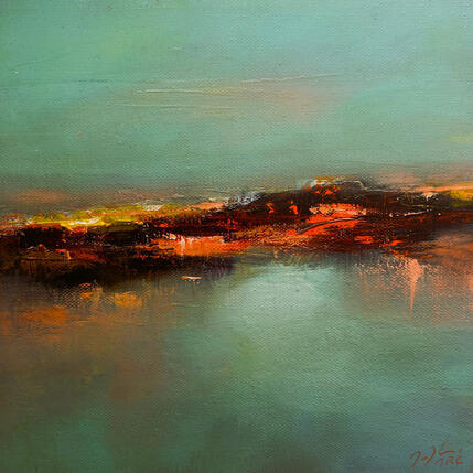 Peinture BRAINSTORMING 7.18.5 par Mercier Maryline | Tableau Abstrait Huile Minimaliste