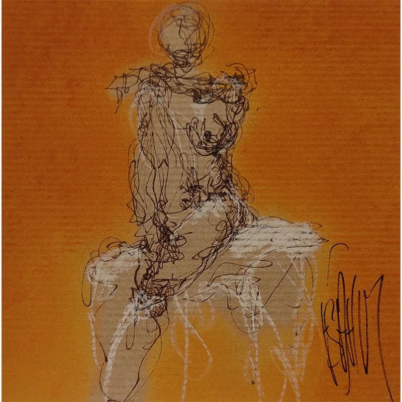 Painting Louise by Sahuc François | Painting Figurative Nude Acrylic