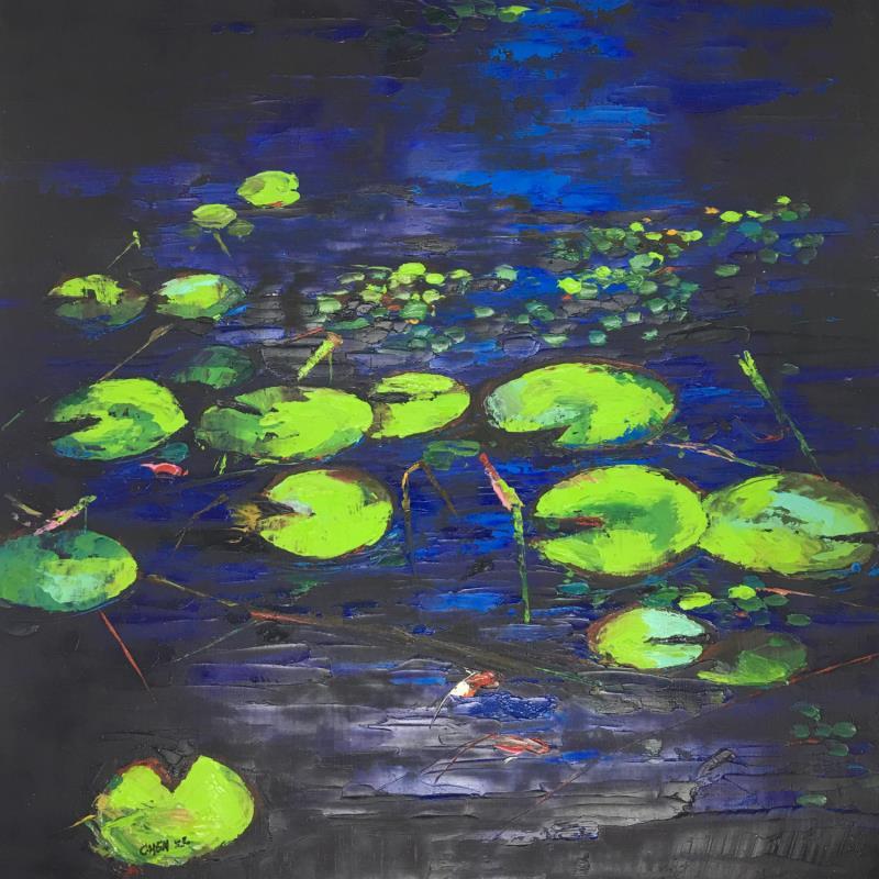 Painting NENUPHARS by Chen Xi | Painting Abstract Landscapes Oil