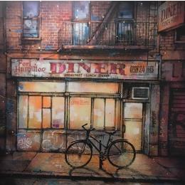 Painting Fort Hamilton Diner by Graffmatt | Painting Street art Acrylic, Graffiti Portrait