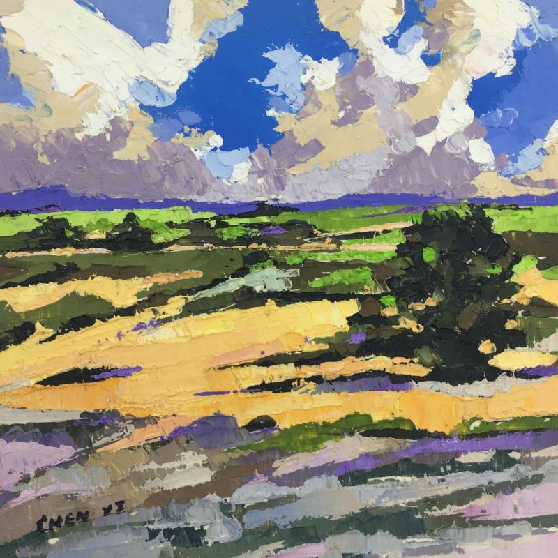 Peinture champ en septembre par Chen Xi | Tableau Figuratif Paysages Huile