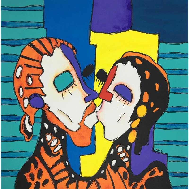 Peinture AMOR DE MARIPOSAS par Gorigoitia Karla  | Tableau Art Singulier Scènes de vie Acrylique