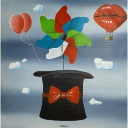 Gemälde THE MAGICIAN IS IN LOVE von Trevisan Carlo | Gemälde Surrealismus Acryl, Öl Tiere