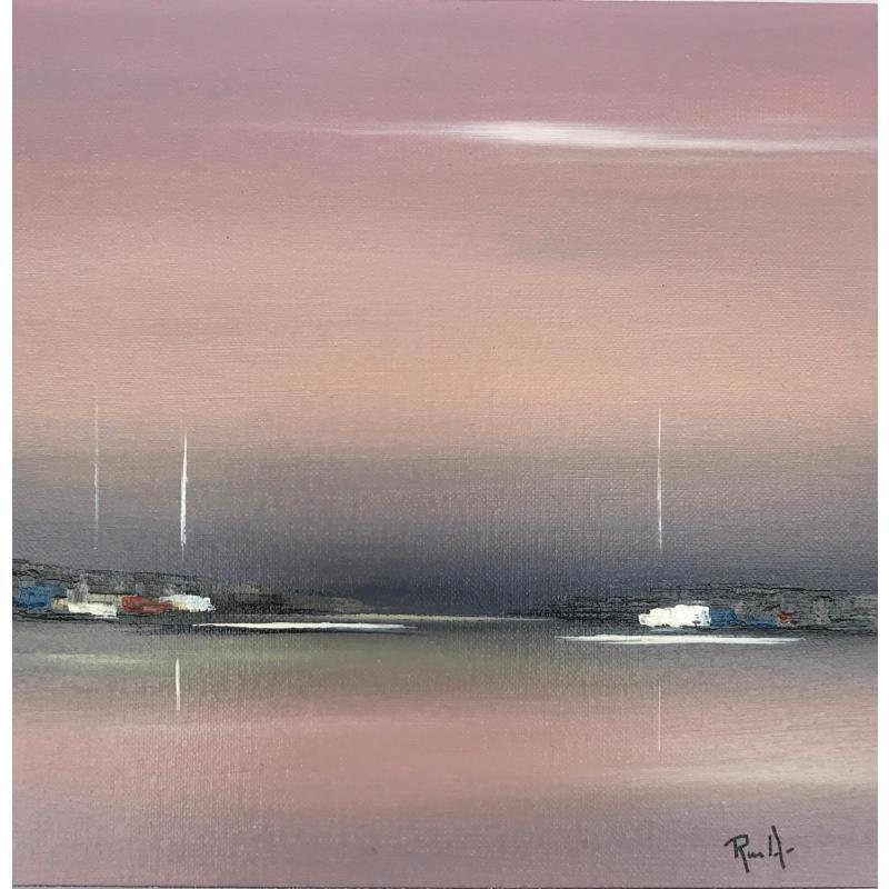 Painting INVITATION A LA QUIETUDE 14 by Roussel Marie-Ange et Fanny | Painting Abstract Marine Oil