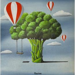 Painting VEGETABLE CAROUSEL by Trevisan Carlo | Painting Surrealism Acrylic, Oil Animals