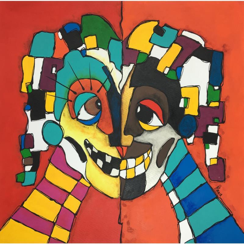 Gemälde ESPEJO von Gorigoitia Karla  | Gemälde Art brut Alltagsszenen Acryl