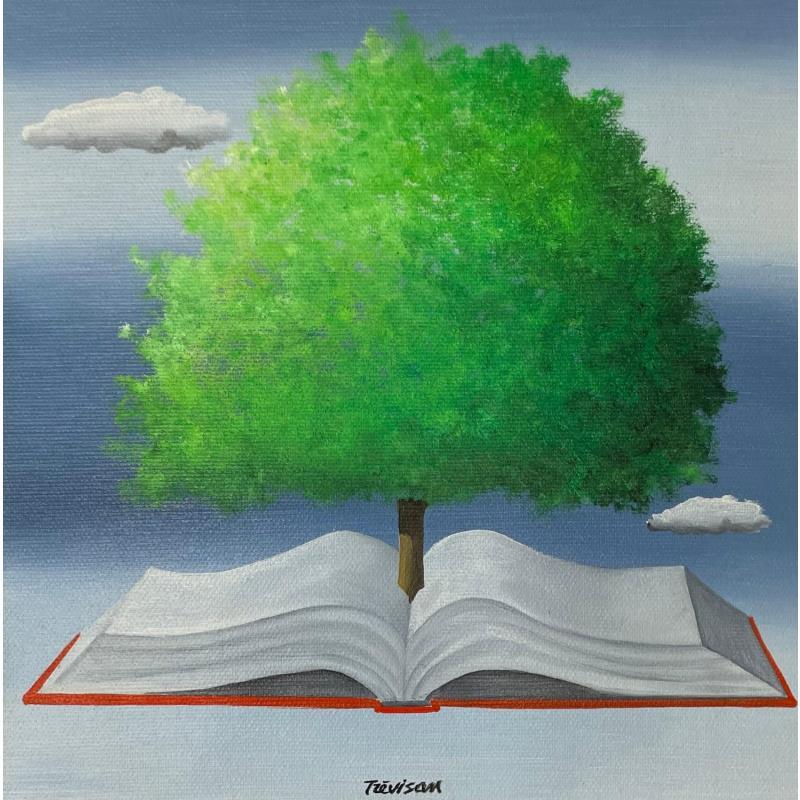 Peinture ARBRE DE LA SAGESSE par Trevisan Carlo | Tableau Surréalisme Animaux Huile Acrylique