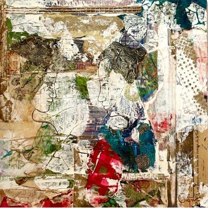 Painting Just hear by Sablyne | Painting Raw art Acrylic Portrait