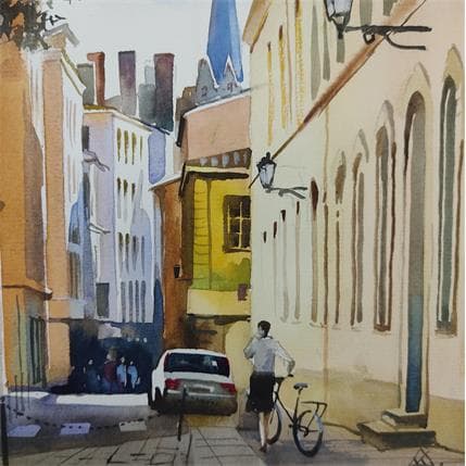 Peinture Lyon - J13 par Khodakivskyi Vasily | Tableau Figuratif Aquarelle Urbain