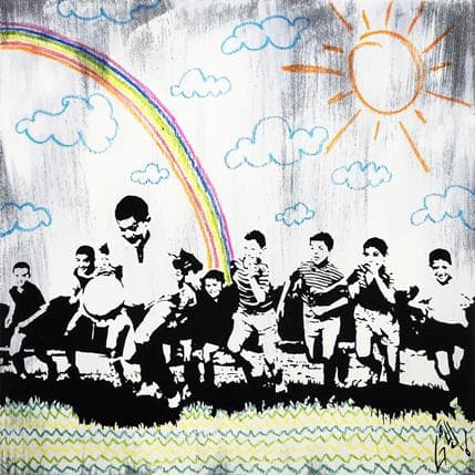 Peinture Life is joy par Di Vicino Gaudio Alessandro | Tableau Street Art Acrylique Scènes de vie