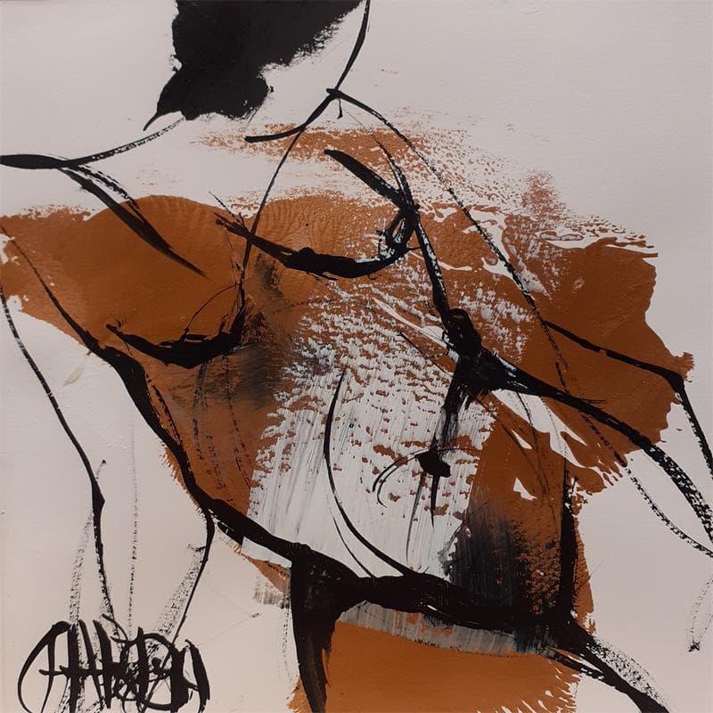 Peinture Or Bronze 5 par Chaperon Martine | Tableau Figuratif Nu Acrylique