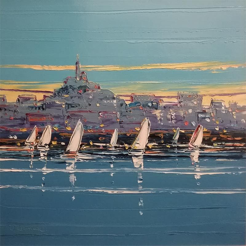 Pintura Mistral souffle ! por Corbière Liisa | Pintura Figurativo Paisajes Marine Aceite