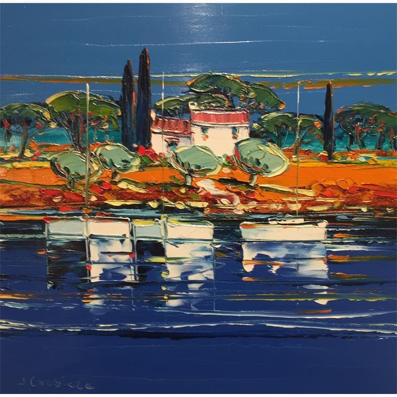 Pintura La côte à Porquerolles por Corbière Liisa | Pintura Figurativo Paisajes Aceite