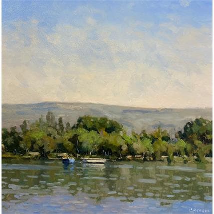 Painting Lac d'Esparon by Giroud Pascal | Painting Figurative Oil Landscapes