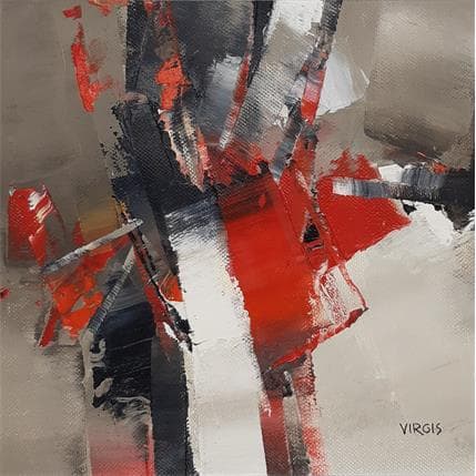 Pintura Red shadows por Virgis | Pintura Abstracto Aceite Minimalista