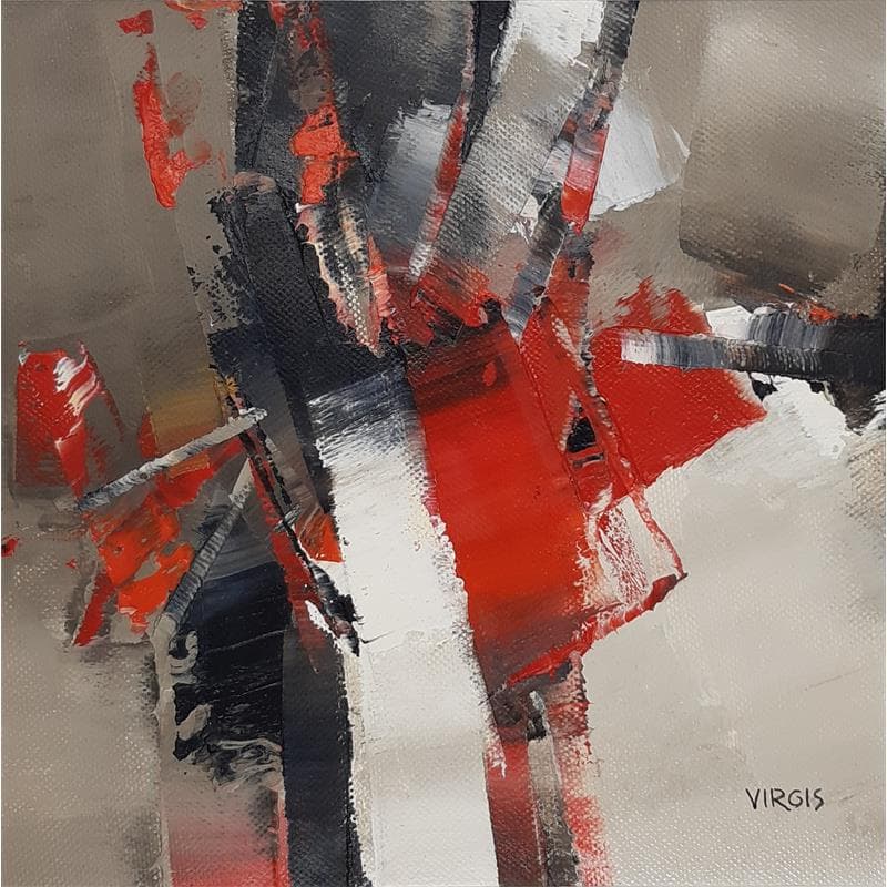 Pintura Red shadows por Virgis | Pintura Abstracto Minimalista Aceite