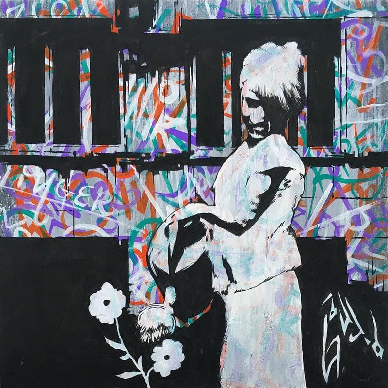 Painting Do it with care by Di Vicino Gaudio Alessandro | Painting Street art Life style Acrylic